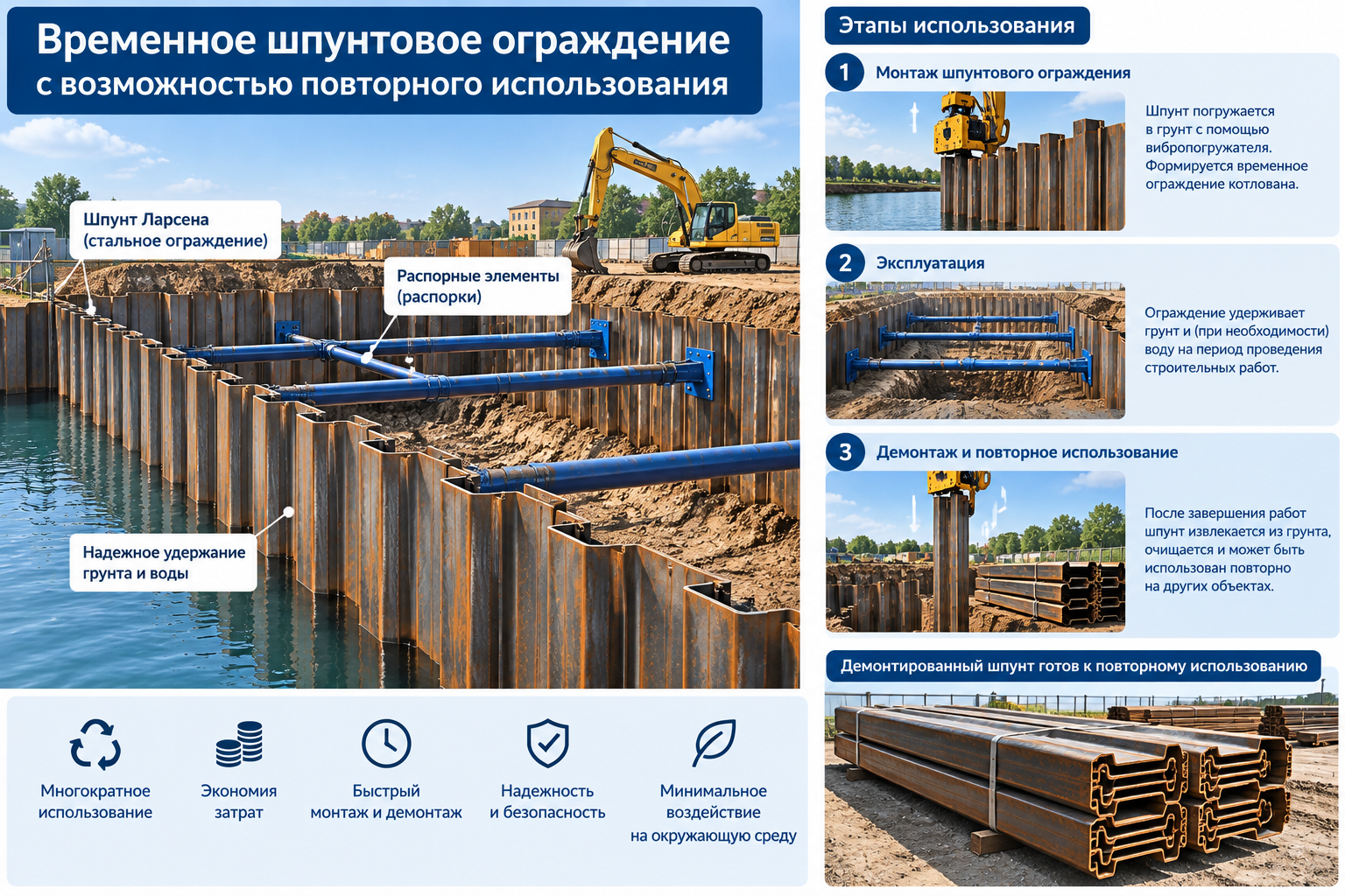 Система шпунтового ограждения